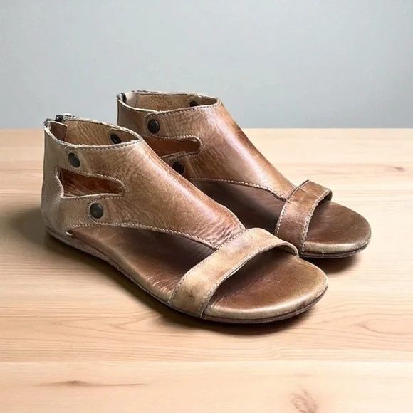 Bed Stu Soto Sandals Distressed in Tan Rustic Women’s Size 8 - Picture 4 of 13